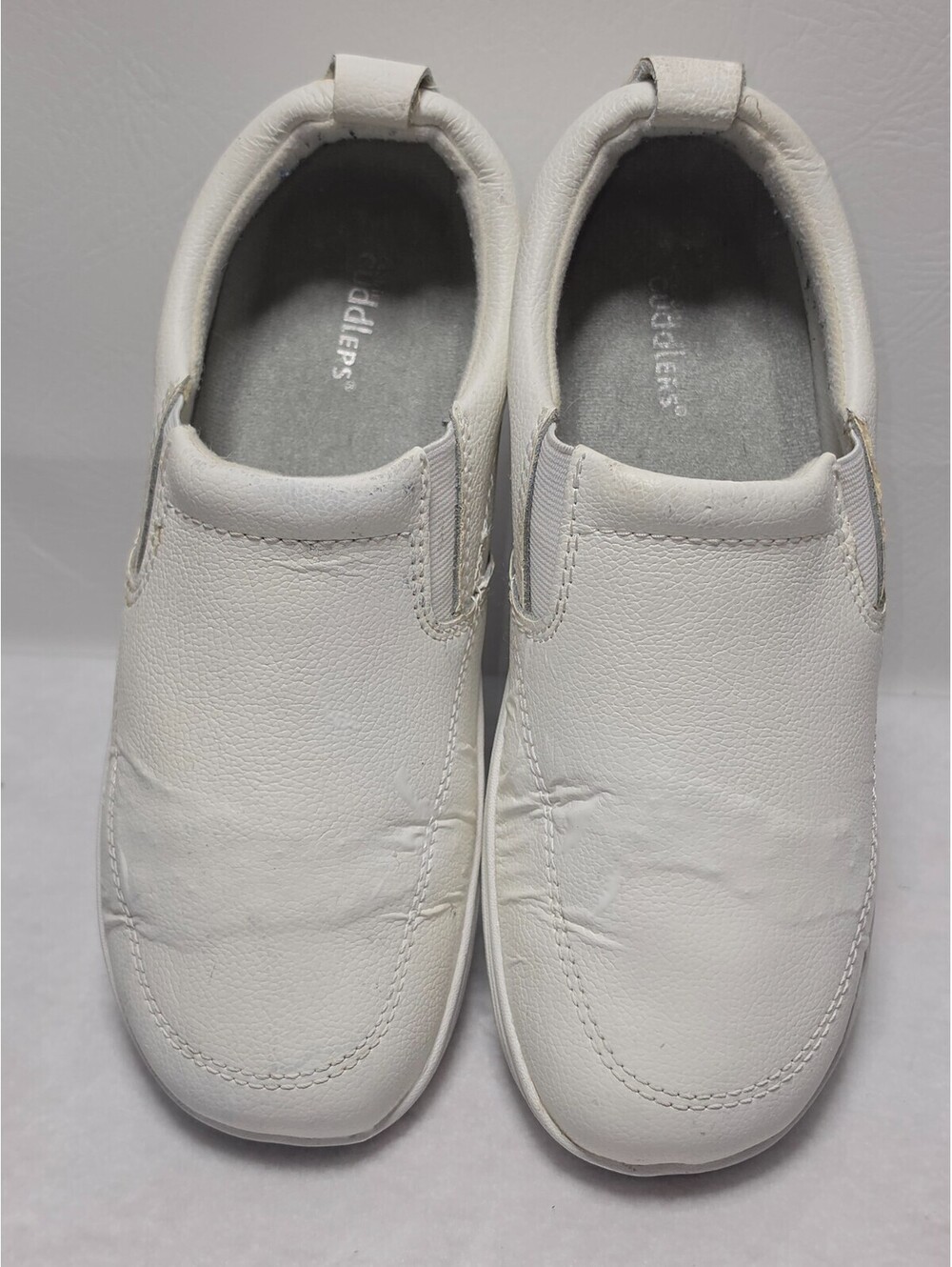 PROPET WOMEN’S 8.5 WHITE LEATHER SLIP-ON COMFORT WALKING WORK SHOES